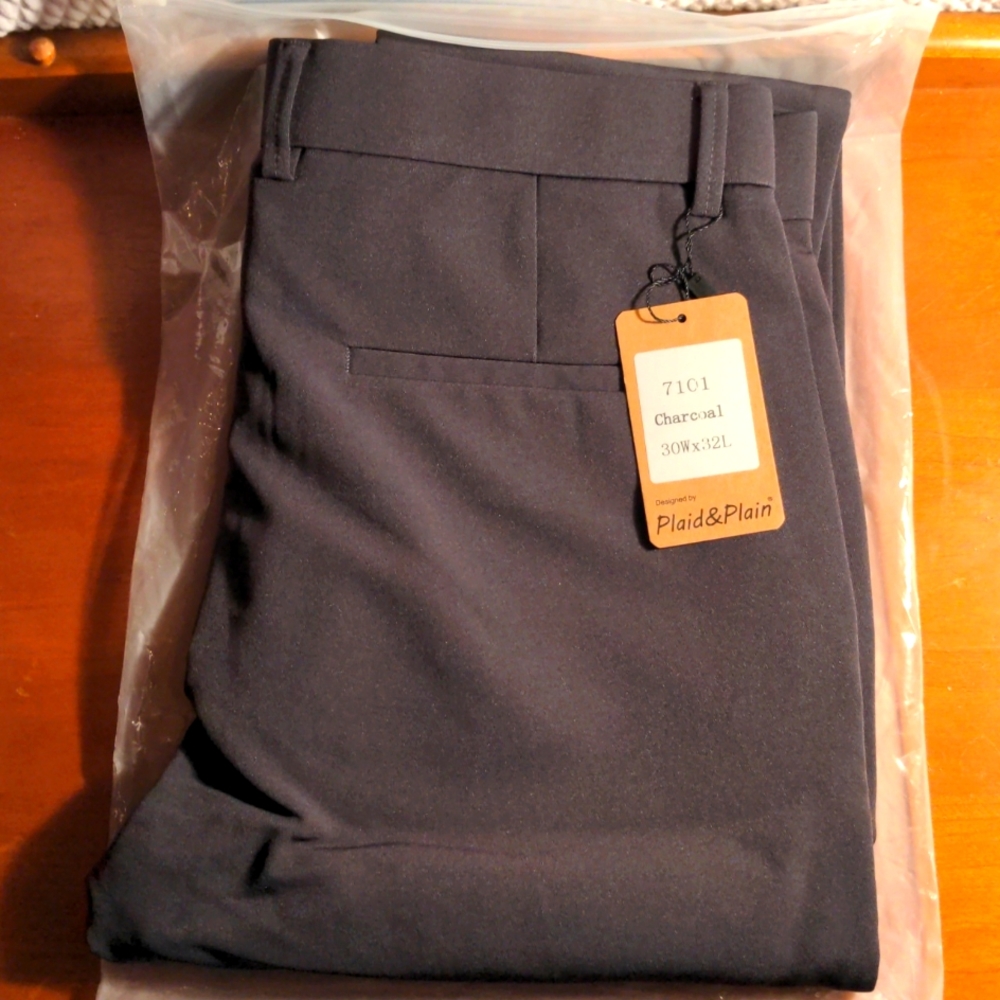 Plaid and Plain Men's Skinny Fit Pants